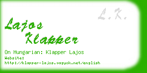 lajos klapper business card